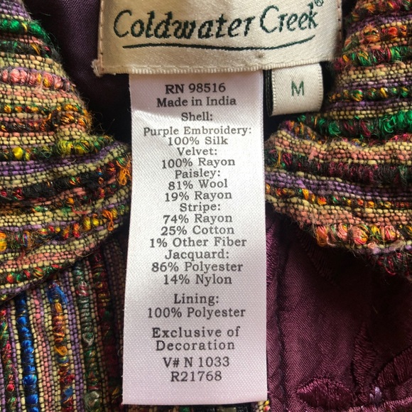 COLDWATER CREEK *FAB Multi-Color/Fabric Patch Vest - Picture 10 of 10